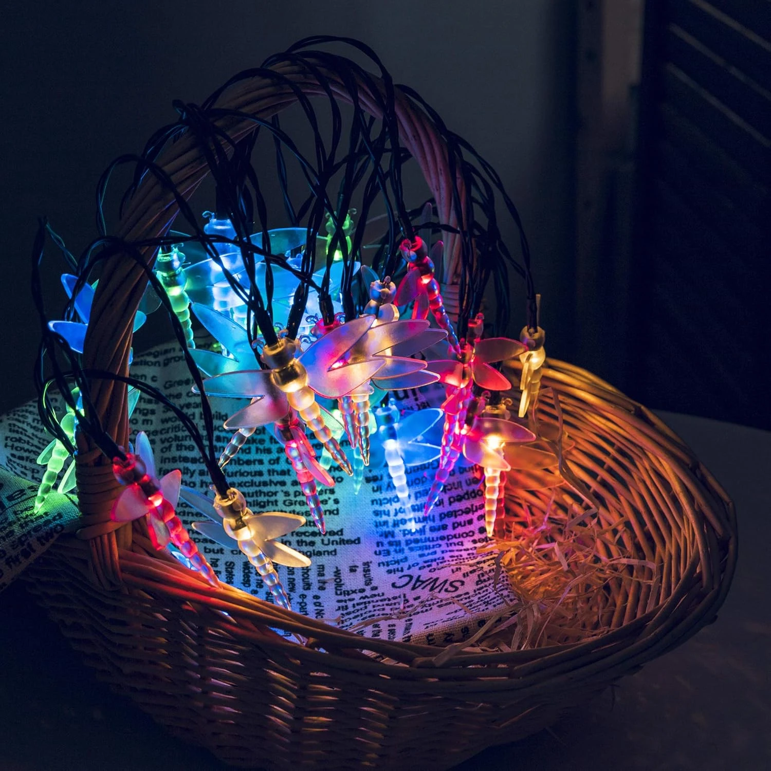 Shinymolly Dragonfly Solar Lights Outdoor, 2PACK 19.6FT 30 LED Dragonfly Décorative String Lights, 8 Modes Solar Powered Fairy Lights Pour Patio Garden Yard Clôture Fête De Noël De Mariage, Multicolore 8 Shinymolly Dragonfly Solar Lights Outdoor, 2PACK 19.6FT 30 LED Dragonfly Décorative String Lights, 8 Modes Solar Powered Fairy Lights Pour Patio Garden Yard Clôture Fête De Noël De Mariage, Multicolore - Image 6