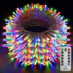 Lampes à Cordes De Noël Hezbjiti à L'extérieur, 1000 LED 394ft 8 Modes D'éclairage Lumières De Fées De Noël Avec Télécommande Et Minuterie Pour La Maison, L'anniversaire, Le Mariage, La Fête, Les Décorations D'arbres (1000 LED, Multicolore)