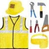Fengek 8 Packs Halloween Construction Worker Costume, Enfant Travailleur Costume Constructeur Habillage Vêtements Prétendre Jeu De Rôle Pour Halloween Noël