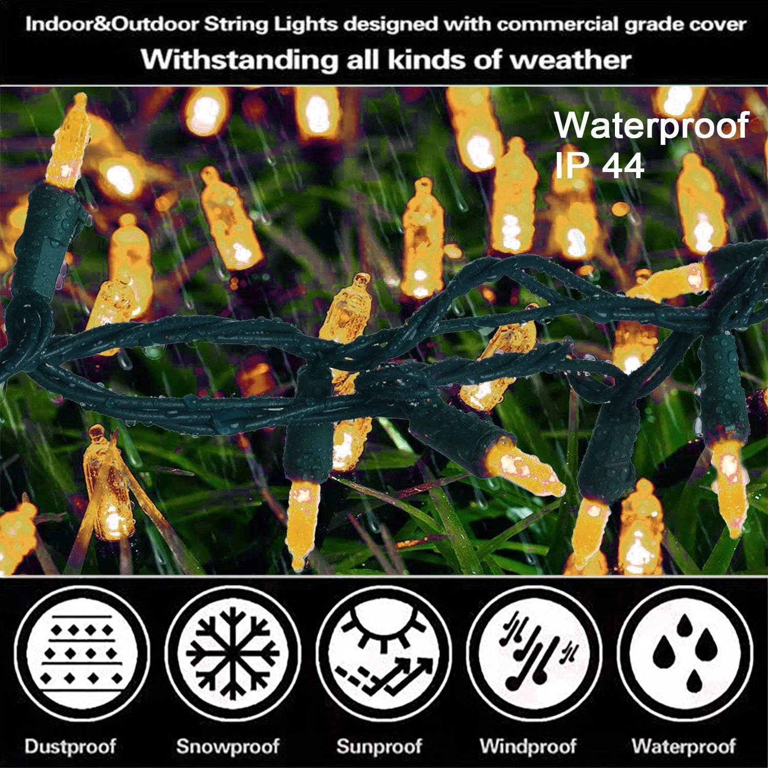 Lumières De Noël Jaunes Silvom, 33 Pieds 100 Lumières De Noël LED, 120V Lumières à Cordes LED Certifiées UL Pour Halloween, Arbre De Noël, Mariage, Fête, Terrasse, Vacances, Maison Intérieure Et Décoration Extérieure 9 Lumières De Noël Jaunes Silvom, 33 Pieds 100 Lumières De Noël LED, 120V Lumières à Cordes LED Certifiées UL Pour Halloween, Arbre De Noël, Mariage, Fête, Terrasse, Vacances, Maison Intérieure Et Décoration Extérieure - Image 7