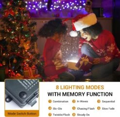 Batterie Fonctionné Lumières De Noël-132FT 300 LED 8 Modes Extérieur/Intérieur Étanche Fées Lumières, Décoratif Lumière Cordes Pour Fête De Mariage Chambre Toit Jardin Halloween Thanksgiving Vacances, Multicolore -Oui || N/A || pearhead 81ni8tNRHQL. AC SL1500