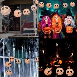 SOTOPOO Halloween Lumières Jack Skellington Lumières, 8.5FT Squelette Lumières Avec 10 DIY Lanternes En Papier Avec Lumières, Pour Halloween Home Party Décor & Cauchemar Avant Noël Halloween Décorations -Oui || N/A || pearhead 81pAphy vbL. AC SL1500