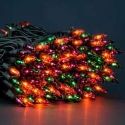 Lampes D'Halloween Incandescentes Orange Purple Green, Mini Lumières Black Wire 200 66 Pi, Lumière De Corde De Noël Certifiée UL, Ensemble De Lumières De Qualité Commerciale De Bout En Bout Intérieur Et Extérieur (orange Vert Violet) -Oui || N/A || pearhead 81pLbVJmnyL. AC SL1500