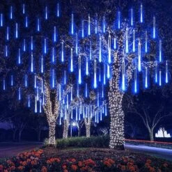 Feux De Douche Weepong Meteor Feux De Noël En Plein Air Feux De Pluie Tombante Certifiés UL 12 Pouces 8 Tubes De Pluie Fuite De Lumière Fuite De Neige Fusillades En Cascade D'icles Pour Noël Arbre De Vacances Décor De Jardin Bleu -Oui || N/A || pearhead 81pka55 4OL. AC SL1000