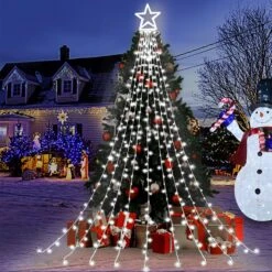 Décorations De Noël En Plein Air Star String Lights, 320 LED 11.5 Ft Waterfall Tree Lights Avec 8 Modes D'éclairage Étoile De Noël Lumières Pour Intérieur Outdoor Yard Home Festival Party Noël Nouvel An Décor -Oui || N/A || pearhead 81r2FvXUN4L. AC SL1500