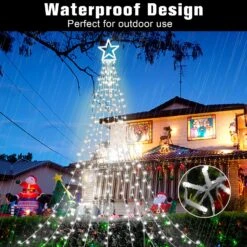 Décorations De Noël En Plein Air Star String Lights, 320 LED 11.5 Ft Waterfall Tree Lights Avec 8 Modes D'éclairage Étoile De Noël Lumières Pour Intérieur Outdoor Yard Home Festival Party Noël Nouvel An Décor -Oui || N/A || pearhead 81rB21nxYdL. AC SL1500