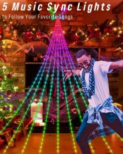 Lumières De Décorations De Noël En Plein Air Avec Étoile, Smart DIY Affichage Personnalisé 11.8Ft 64 Modes Yard Waterfall Tree Halloween String Lights, App Control 344LED RGB Changement De Couleur Music Timer Pour Xmas Tree 10 Lumières De Décorations De Noël En Plein Air Avec Étoile, Smart DIY Affichage Personnalisé 11.8Ft 64 Modes Yard Waterfall Tree Halloween String Lights, App Control 344LED RGB Changement De Couleur Music Timer Pour Xmas Tree -Oui || N/A || pearhead 81rL15MNaL. AC SL1500