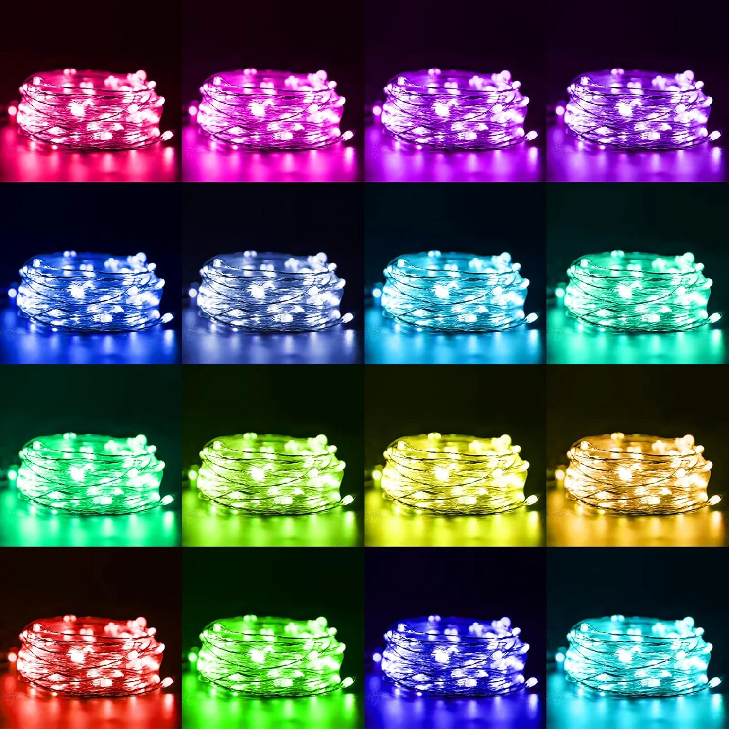 Minetom Fée Lumières Batterie Fonctionnée, 33 Pieds 100 LED Changement De Couleur Twinkle Lumières Avec Télécommande Et Étanche 3AA Batterie Cas Pour Chambre Fête De Mariage Noël, 2 Pack 5 Minetom Fée Lumières Batterie Fonctionnée, 33 Pieds 100 LED Changement De Couleur Twinkle Lumières Avec Télécommande Et Étanche 3AA Batterie Cas Pour Chambre Fête De Mariage Noël, 2 Pack - Image 3