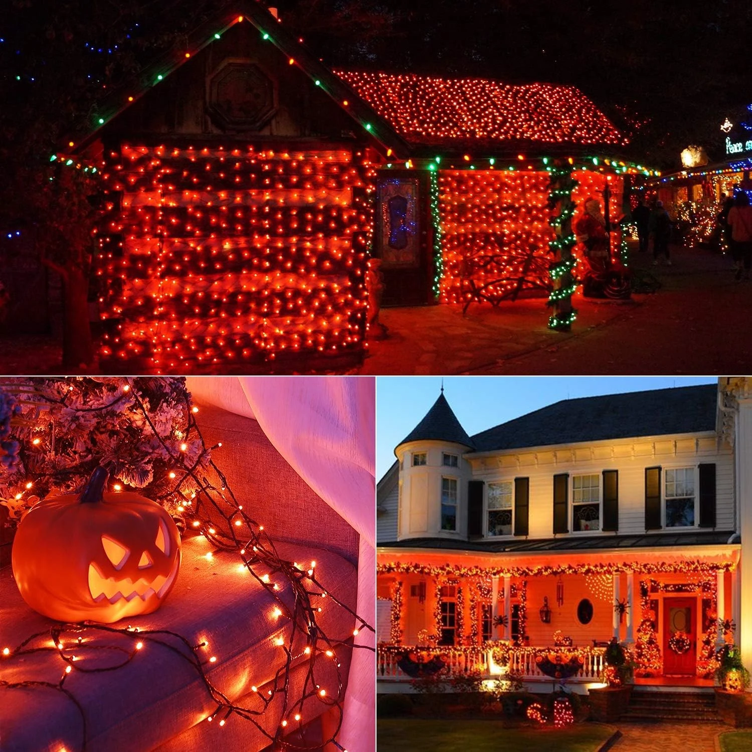 BrizLabs Halloween Orange Lights, 78.74ft 240 LED Orange String Lights, Mini Lumières Extérieures Halloween Connectables, 8 Modes Plug-in LED String Lights étanches Pour Extérieur Noël Halloween Tree Decor 8 BrizLabs Halloween Orange Lights, 78.74ft 240 LED Orange String Lights, Mini Lumières Extérieures Halloween Connectables, 8 Modes Plug-in LED String Lights étanches Pour Extérieur Noël Halloween Tree Decor - Image 6