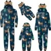 HJuyYuah Noël Pyjamas Pour Famille Femmes Couples Renne Hoodies Pjs Onesies Matching Sets Xmas Holiday Jumpsuit Noir F D 2022