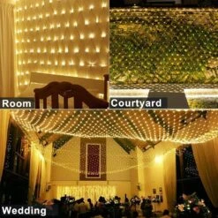 Woohaha LED Net Mesh Fairy String Lumières Décoratives 192 LED 9.8ft X 6.6ft Avec 30V Tension De Sécurité Pour Noël En Plein Air Mariage Jardin Décorations (192LED, Blanc Chaud) -Oui || N/A || pearhead 81tDpV1komL. AC SL1500
