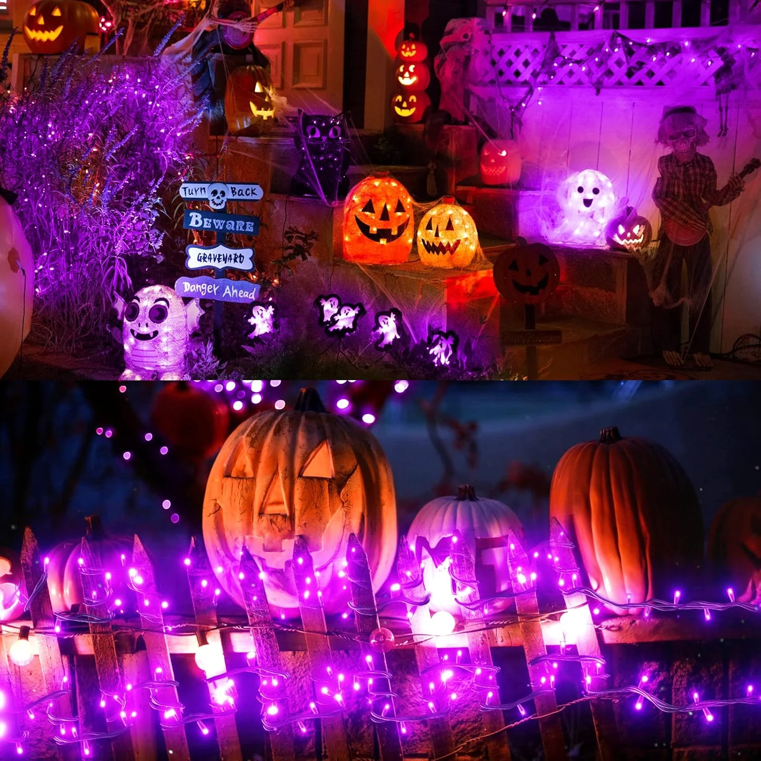 Lumières De Cordes De Noël Solaires Violettes - 400 LED 2 Pack 72ft Mini Lumières Violettes à énergie Solaire Extérieur à Des Lumières étanches Chaîne Extérieure Avec 8 Modes D'éclairage Pour Garden Party Patio Tree Décoration De Noël 9 Lumières De Cordes De Noël Solaires Violettes - 400 LED 2 Pack 72ft Mini Lumières Violettes à énergie Solaire Extérieur à Des Lumières étanches Chaîne Extérieure Avec 8 Modes D'éclairage Pour Garden Party Patio Tree Décoration De Noël - Image 7