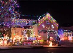 Lumières De Noël Homeleo Solar Icicle, Lumières Extérieures En Icicle, Lumières De Balcon Multicolores Pour Décorations De Noël Extérieures, Porche Arrière-cour Patio House Bedroom Décor ( 14,5Ft / 30 Drops / 160 LED ) -Oui || N/A || pearhead 81tMTN334 L. AC SL1500