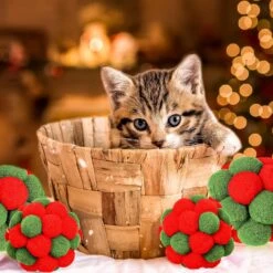 6 Pièces De Noël Chat Jouet Boules Avec Cloche, 2 Tailles Doux Fuzzy Cat Ball Jouet Coloré Construit En Bell Chaton Jouet Interactive Chat Jouets Pour Chats Et Chatons -Oui || N/A || pearhead 81tV8ZpQiwL. AC SL1500