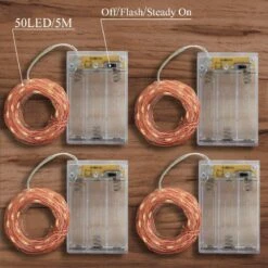 Feux De Corde Violette à Piles Abkshine 4pack, Feux De Fée LED Mini Violet Lumineux 50led, Feux D'Halloween à Piles, Feux De Brin Décoratifs De Noël Portables -Oui || N/A || pearhead 81th447a32L. AC SL1200