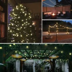 2-Pack 100 LED 64FT Crystal Globe Solar String Lights Outdoor, Waterproof Outdoor Avec 8 Modes D'éclairage, Pour Garden Tree Patio Party Décorations De Noël (Warm White) -Oui || N/A || pearhead 81vTbKi7EL. AC SL1500