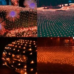 LJLNION Halloween Net Lights, 360 LED 12ft X 5ft Connectable Mesh Fairy String Lights, 8 Modes Low Voltage Safe Adaptor Pour Arbres De Noël, Bushes, Mariage, Décorations De Jardin En Plein Air, Orange -Oui || N/A || pearhead 81vrydC53VS. AC SL1500
