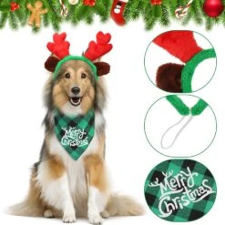 Chapeau De Noël Pour Chien De Noël 3D Réglable En 4 Pièces, écharpe De Noël Classique Pour Animaux De Compagnie Buffalo, Bande De Tête De Renne De Noël Avec Oreilles Accessoires De Costume Pour Animaux De Compagnie Pour Chiens Et Chats ( Style Vif ) 13 Chapeau De Noël Pour Chien De Noël 3D Réglable En 4 Pièces, écharpe De Noël Classique Pour Animaux De Compagnie Buffalo, Bande De Tête De Renne De Noël Avec Oreilles Accessoires De Costume Pour Animaux De Compagnie Pour Chiens Et Chats ( Style Vif ) -Oui || N/A || pearhead 81w1HEfYomL. AC SL1500
