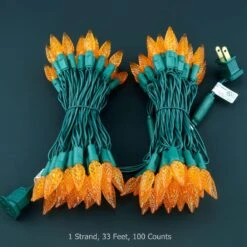 YULETIME Orange C6 Fraise LED Lumières De Noël, 33 Ft 100 Count 4" Espacement Une Pièce Haute Étanche UL Certifié Chaîne Lumière (Orange) -Oui || N/A || pearhead 81wb66WccyL. AC SL1500