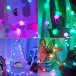 Lumières Multicolores à Cordes Avec Minuterie à Distance, Chambre à Coucher Intérieure à Guirlandes, 32FT 96LED Avec 8 Couleurs De Vibrant En Lumières Décoratives Extérieures Pour Pâques, Noël, Salle De Classe, Jardin, Fête, Mariage -Oui || N/A || pearhead 81wphKDsgAL. AC SL1500