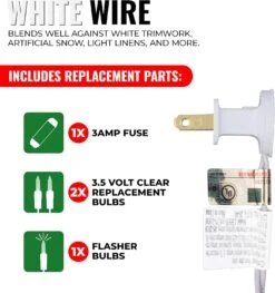 612 Vermont Clear 35 Count Fils De Noël Sur Cordon Blanc, UL Approuvé Pour L'usage Intérieur Seulement, Longueur Totale 7,5 Pieds, Longueur éclairée 6,1 Pieds -Oui || N/A || pearhead 81wybS4vosL. AC SL1500