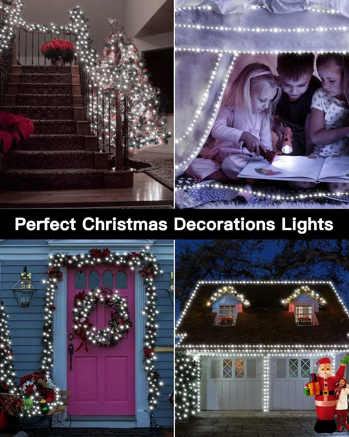 Ollny Lumières De Noël Extérieures Blanc Froid, 600LED 197FT Lumières D'arbre De Noël IP67 Étanche Avec Télécommande 8 Modes Mémoire Minuterie, Plug In Lumières De Noël Pour Maison Intérieure Décorations De Jardin De Vacances 8 Ollny Lumières De Noël Extérieures Blanc Froid, 600LED 197FT Lumières D'arbre De Noël IP67 Étanche Avec Télécommande 8 Modes Mémoire Minuterie, Plug In Lumières De Noël Pour Maison Intérieure Décorations De Jardin De Vacances - Image 6