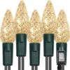WATERGLIDE C6 Lumières De Noël, 33ft 100 LED Chaîne À Facettes Lumières Fil Vert Fées Lumières Avec 29V Safe Adaptor, 8 Mode D'éclairage, Étanche Pour Intérieur Extérieur Patio Xmas Tree Party Decor, Blanc Chaud -Oui || N/A || pearhead 81xZhdnsBNL. AC SL1500