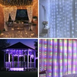 Tngan 300LED Solaire Rideau Lumières Extérieur Intérieur, Solaire Halloween Lumières IP65 Étanche Pour Patio Décor, Dangling Fenêtre Lumières, 8 Modes Twinkle Lumières Pour Noël Maison Jardin Wall Party - Violet -Oui || N/A || pearhead 81y 15gwDpL. AC SL1500
