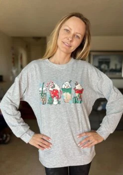 MAXIMGR De Noël Café Sweat Femmes Joyeux Noël Sweatshirts Drôle Graphique Pull Xmas À Manches Longues De Vacances Chemise -Oui || N/A || pearhead 81yOI4dZ5BL. AC UL1500