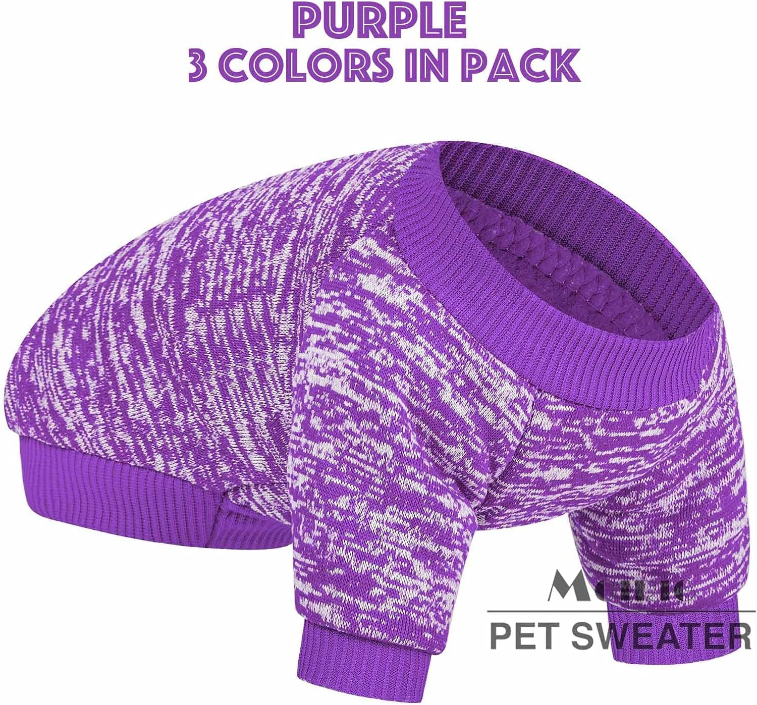 MOIRIG Chien Chandail, Chien Chandails Pour Petits Chiens, 3 Pack Chaud Doux Animaux Vêtements Pour Chiot, Moyen Grand Chat, Chiens Fille Ou Garçon, Chien Chemise Pour L'hiver De Noël (Grand, Pink+Purple+HotPink) 7 MOIRIG Chien Chandail, Chien Chandails Pour Petits Chiens, 3 Pack Chaud Doux Animaux Vêtements Pour Chiot, Moyen Grand Chat, Chiens Fille Ou Garçon, Chien Chemise Pour L'hiver De Noël (Grand, Pink+Purple+HotPink) - Image 5
