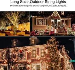 ZELUXDOT Extra Long Solaire Chaîne Lumières Extérieur 200FT Chaîne Lumières Étanche Solaire Alimenté Fée Chaîne Lumières 600 LED Pour Patio, Jardins, Cour Arrière, Arbre,Mariage, Noël -Oui || N/A || pearhead 81zF1AI4oHL. AC SL1001