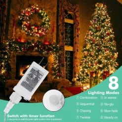 Jyoiat 100ft 300 LED Lights, Fonction De Minuterie, 8 Modes, Lights De Fée Intérieure Et Extérieure Basse Tension Pour Noël, Maison, Jardin, Fête, Arbres, Décorations De La Saint-Valentin ( Blanc Chaud ) -Oui || N/A || pearhead 81zK136gdwL. AC SL1500