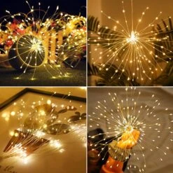 Techip 4 Pcs 225Led Starburst Lights Fil De Cuivre à Piles Avec 8 Modes De Mariage Suspension De Mariage Lumières Décoratives De Noël Décoration Intérieure Extérieure, Blanc Chaud -Oui || N/A || pearhead 81zKHqVDAxL. AC SL1500