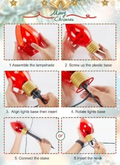 Lumières De Noël Jumbo C9 Décorations Extérieures Pelouse Avec Des Pieux De Marqueurs De Chemin, 8,5 Pieds LED Lumières Couvertes Jumbo Ampoule Multicolore Pour Les Vacances Outside Yard Garden Decor, 5 Lumières 16 Lumières De Noël Jumbo C9 Décorations Extérieures Pelouse Avec Des Pieux De Marqueurs De Chemin, 8,5 Pieds LED Lumières Couvertes Jumbo Ampoule Multicolore Pour Les Vacances Outside Yard Garden Decor, 5 Lumières -Oui || N/A || pearhead 81zZHybh DL. AC SL1500