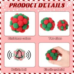 6 Pièces De Noël Chat Jouet Boules Avec Cloche, 2 Tailles Doux Fuzzy Cat Ball Jouet Coloré Construit En Bell Chaton Jouet Interactive Chat Jouets Pour Chats Et Chatons -Oui || N/A || pearhead 81zzl89DUL. AC SL1500