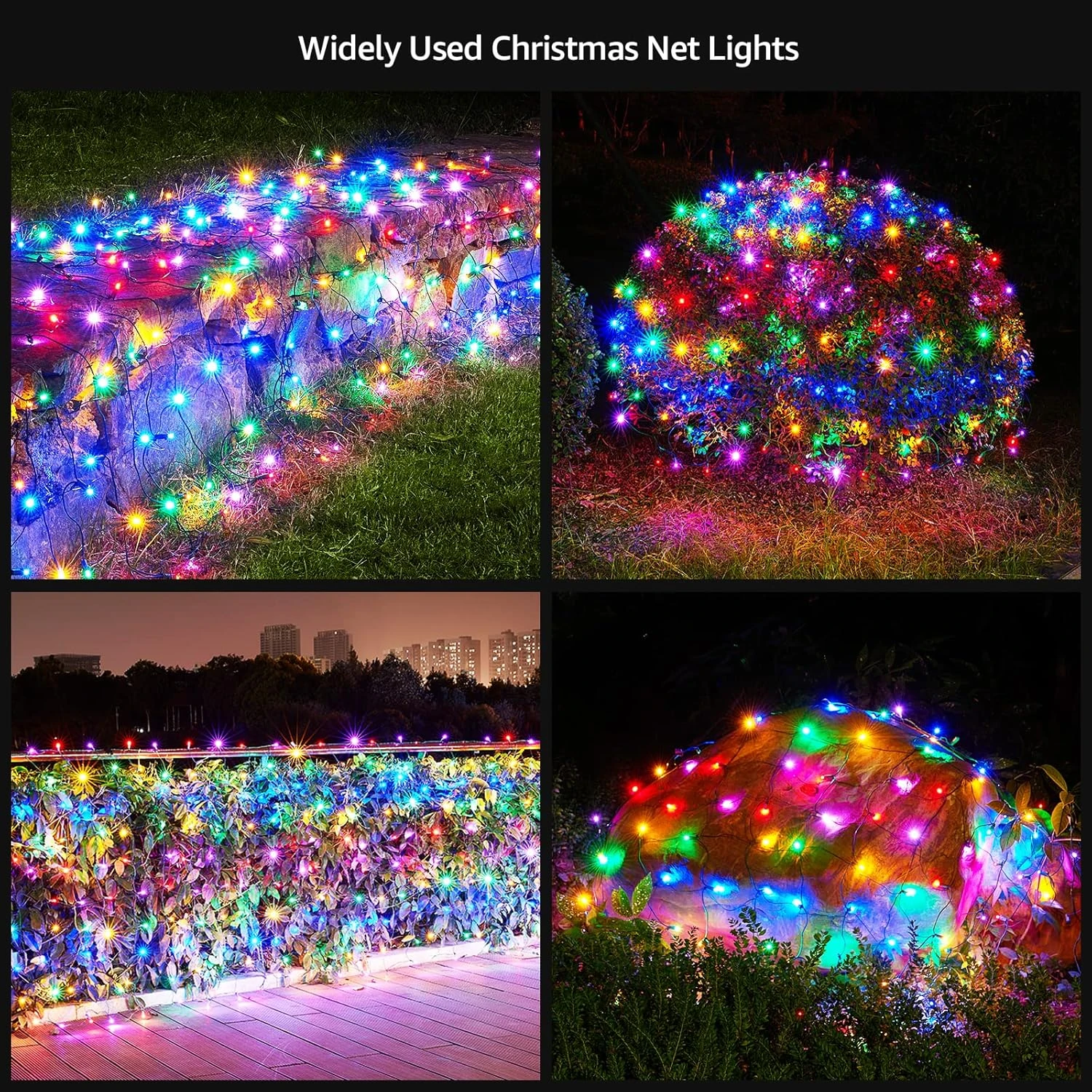 Lampes Au Filet De Noël Au Plomb Lampes De Décoration De Noël En Plein Air 120Led 6.2ftx4.4ft, Brides De Chaîne De Fée Intérieure En Extérieur Connectables Pour La Fête, Les Vacances, Le Mariage, Les Arbres, Les Décorations De Buissons ( Multicolore ) 8 Lampes Au Filet De Noël Au Plomb Lampes De Décoration De Noël En Plein Air 120Led 6.2ftx4.4ft, Brides De Chaîne De Fée Intérieure En Extérieur Connectables Pour La Fête, Les Vacances, Le Mariage, Les Arbres, Les Décorations De Buissons ( Multicolore ) - Image 6