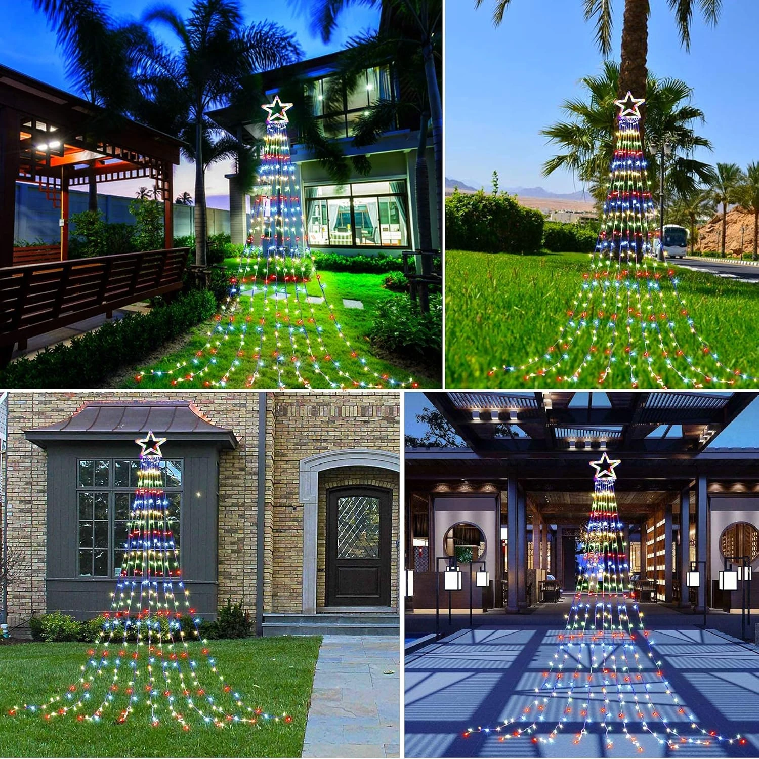 PUHONG Christmas Decoration Outdoor Star String Lights, 16.4Ft Christmas Tree Toppers Lights 320 LED 8 Memory Modes With 14 & Quot; Étoile éclairée Pour Halloween Noël Nouvel An An Anniversaire De Vacances Anniversaire 7 PUHONG Christmas Decoration Outdoor Star String Lights, 16.4Ft Christmas Tree Toppers Lights 320 LED 8 Memory Modes With 14 & Quot; Étoile éclairée Pour Halloween Noël Nouvel An An Anniversaire De Vacances Anniversaire - Image 5