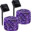Twinkle Star 33 FT 120 LED Lumière Solaire Extérieure, Solaire Alimenté Halloween Lumières Décoratives De Fée Avec 8 Modes, Étanche Noir Fil Lumière De Noël Patio Yard Fête De Mariage, Violet, 2 Pack -Oui || N/A || pearhead 91DuVSuqkGL. AC SL1500
