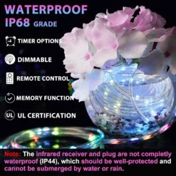 66 Pieds Lumières De Corde éclairage Extérieur, 200 LED 16 Couleurs Changeant Les Lumières De Fée étanches Avec Minuterie à Distance Éclairage De Corde Pour Camping Jardin Patio Wedding Party Décorations Extérieures De Noël 12 66 Pieds Lumières De Corde éclairage Extérieur, 200 LED 16 Couleurs Changeant Les Lumières De Fée étanches Avec Minuterie à Distance Éclairage De Corde Pour Camping Jardin Patio Wedding Party Décorations Extérieures De Noël -Oui || N/A || pearhead 91Ep4FD6RTL. AC SL1500