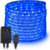 Ouest Ivoire 288LEDs, 25ft Bleu LED Corde Lumière W/ 8 Mode 1/2" Épais, Contrôleur Connectable Extérieur Permanent Imperméable Accent Éclairage Extérieur, ETL Certifié, Vacances Noël Backyard Décor