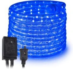 Ouest Ivoire 288LEDs, 25ft Bleu LED Corde Lumière W/ 8 Mode 1/2" Épais, Contrôleur Connectable Extérieur Permanent Imperméable Accent Éclairage Extérieur, ETL Certifié, Vacances Noël Backyard Décor
