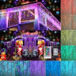 Toodour Color Changing Christmas Icicle Lights, 29.5ft 360 LED RGB Icicle Lights Avec Télécommande, Fenêtre Fairy Lights Avec 60 Gouttes, LED Christmas Lights Pour La Maison, Jardin, Intérieur, Décors De Noël En Plein Air