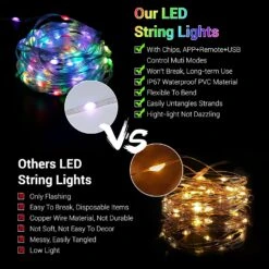 Fée Guirlandes RVB Color Changing-32.8FT 100 LED USB Fairy Light Bluetooth App Indoor Outdoor String Light Avec Télécommande Multicolore étanche Pour La Décoration De Noël De La Chambre -Oui || N/A || pearhead 91IUMl4YdCL. AC SL1500