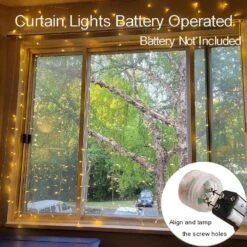 Lampes à Rideau Echosari 300 LED Fonctionnement Par Batterie, 9,8 Pieds × 9,8 Pieds Lumières Suspendues Avec Minuterie à Distance Lumières De Fenêtre De Rideau Extérieur Pour Chambre De Chambre Patio Mariage Dos De Noël Fête Décór ( Blanc Chaud ) -Oui || N/A || pearhead 91KG3dbiHvL. AC SL1500