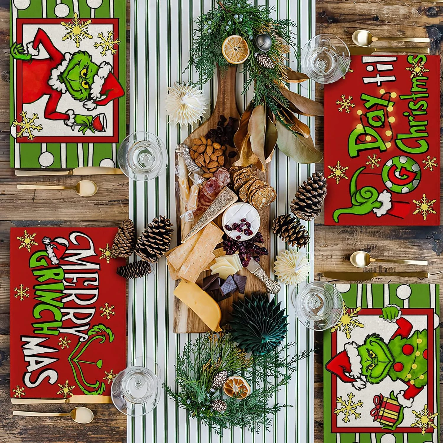 Seliem Merry Christmas Quel Que Soit Le Lieu De 4, Noël G Jour Jusqu'à L'arbre De Noël Table Place Mats Accueil Décoration De Cuisine, Hiver Flocons De Neige Décoration 12 X 18 Pouces 6 Seliem Merry Christmas Quel Que Soit Le Lieu De 4, Noël G Jour Jusqu'à L'arbre De Noël Table Place Mats Accueil Décoration De Cuisine, Hiver Flocons De Neige Décoration 12 X 18 Pouces - Image 5
