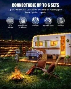 Changement De Couleur Corde Lumières Extérieur - 66ft 200 LED Chaîne Lumières Avec Télécommande, 18 Couleurs Connectable Lumières, Twinkle Lumières De Noël Pour Chambre De Mariage Patio Vacances Lumières Décoration 13 Changement De Couleur Corde Lumières Extérieur - 66ft 200 LED Chaîne Lumières Avec Télécommande, 18 Couleurs Connectable Lumières, Twinkle Lumières De Noël Pour Chambre De Mariage Patio Vacances Lumières Décoration -Oui || N/A || pearhead 91MvyXgxZwL. AC SL1500