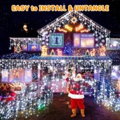 Lumières De Noël Décorations Extérieures Blanc 66FT 640 LED 8 Modes D'éclairage Lumières De Fée Avec 120 Gouttes, Fonction De Mémoire De Minuterie étanche à L'enclenchement Pour La Fête De Mariage Des Fêtes De Noël -Oui || N/A || pearhead 91OpY gQvHL. AC SL1500