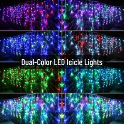 Toodour Christmas Icicle Lights, RGB Color Changing Icicle Lights Avec Télécommande, 360 LED 29.5ft Fenêtre Fées Lumières Avec 60 Gouttes, LED Lumières De Noël Pour La Maison, Jardin, Décorations De Noël En Plein Air -Oui || N/A || pearhead 91UbWEWUTjL. AC SL1500 1