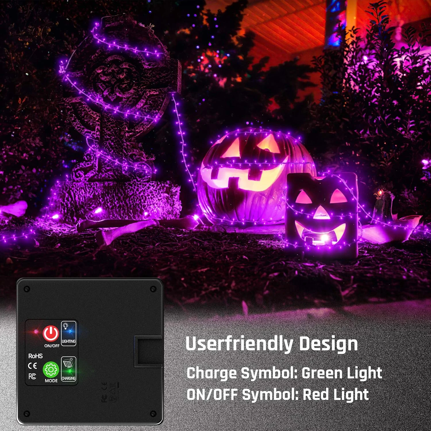 Lumières De Cordes De Noël Solaires Violettes - 400 LED 2 Pack 72ft Mini Lumières Violettes à énergie Solaire Extérieur à Des Lumières étanches Chaîne Extérieure Avec 8 Modes D'éclairage Pour Garden Party Patio Tree Décoration De Noël 4 Lumières De Cordes De Noël Solaires Violettes - 400 LED 2 Pack 72ft Mini Lumières Violettes à énergie Solaire Extérieur à Des Lumières étanches Chaîne Extérieure Avec 8 Modes D'éclairage Pour Garden Party Patio Tree Décoration De Noël - Image 2