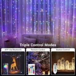 Fée Guirlandes RVB Color Changing-32.8FT 100 LED USB Fairy Light Bluetooth App Indoor Outdoor String Light Avec Télécommande Multicolore étanche Pour La Décoration De Noël De La Chambre -Oui || N/A || pearhead 91XcOBX65L. AC SL1500